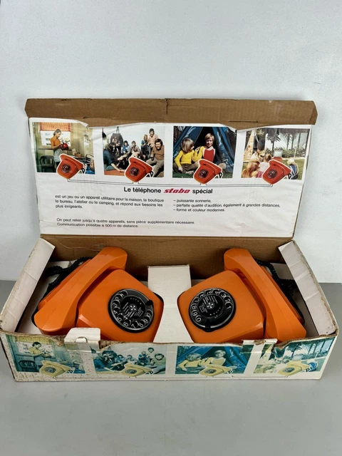 Téléphone Fixe Vintage POP Orange TELIC - Années 60/70 - Déco Rétro Non Testé