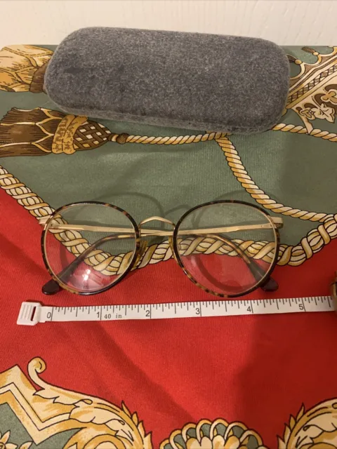 giorgio armani eyeglasses frame Metal Tortoise Rim Round Lens Made In Italy Unis