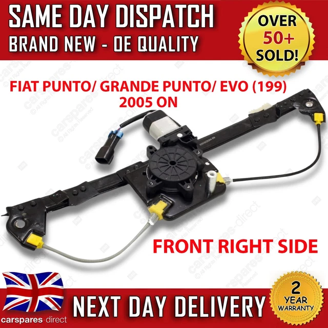 thumbnail image 2 of Fiat Grande Punto Evo 2005+ Driver Side Front Right Window Regulator With Motor 2 of 6