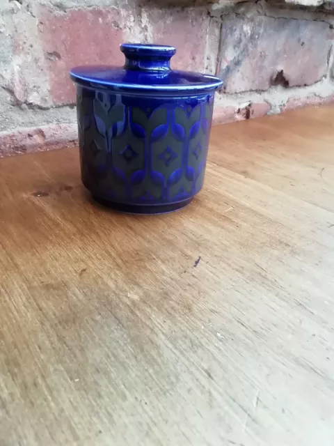Ciotola di zucchero vintage cimelio blu ceramica Hornsea