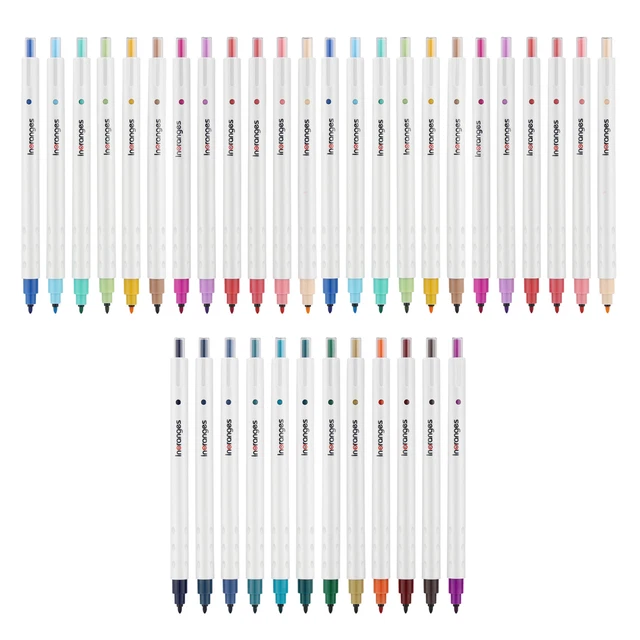 36 Color Ink Pens Retractable  Base Quick-dry 0.6mm Fiber Pen  Gift U7L1