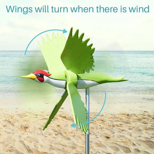 Garden Pinwheels Stakes Outdoor Bird Whirlygig Windmills Gardening Art For EY