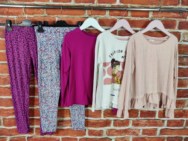 GIRLS BUNDLE AGE 9-10 YEARS NEXT GAP etc LEGGINGS TOP T-SHIRT PINK CASUAL 140CM
