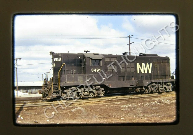Original '75 Kodachrome Slide NW Norfolk Western 3491 GP9 Kansas City, MO  18A19