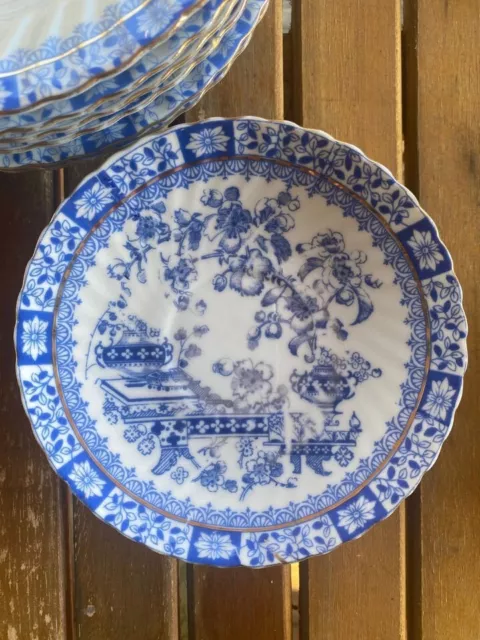 2 Untertasse / Unterteller Bavaria China Blau Porzellan Sammler Vintage Antik