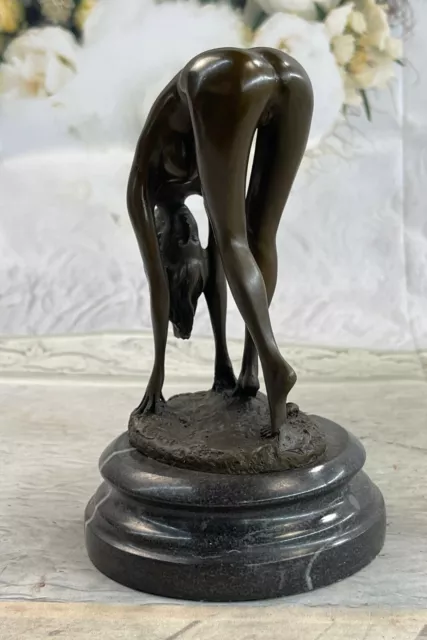 100% Genuino Sólido Carne Mujer Femenino Niña Mujer Bronce Escultura Figura