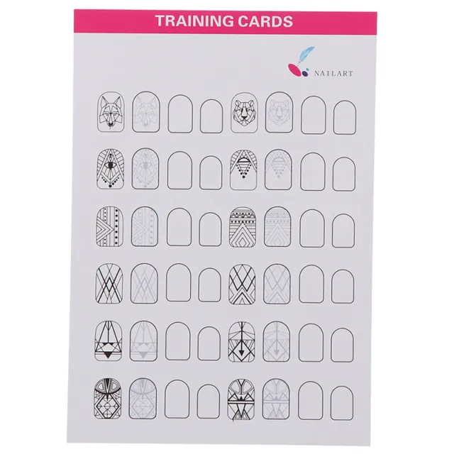 12Sheet Nail Art Training Practice Lines Drawing Painting Template Learning -wf