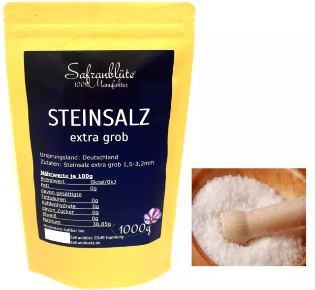 Steinsalz 1kg extra grob Speisesalz Hochwertig! Deutschland 100%Manufaktur