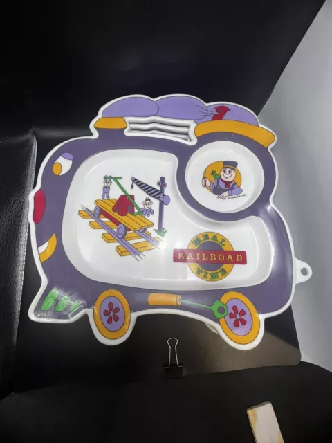 Juego de 4 platos de melamina para niños de colección Oneida 1994 tiempo de comida ferroviaria