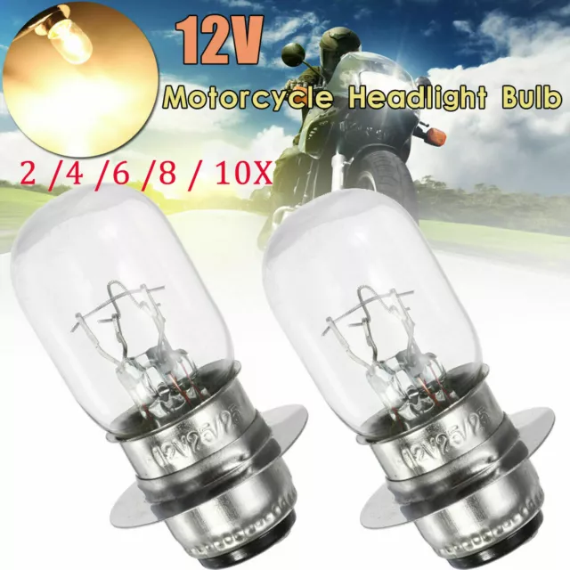 T19 12V 25/25W Clear Halogen Headlight Bulb Motorcycle Motorbike Scooter 2x-10x