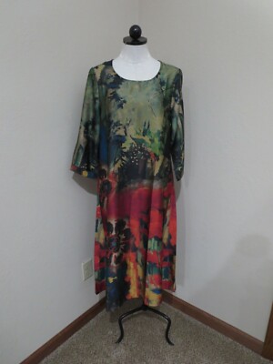 Vicky and Lucas abstract floral maxi dress size Large NWT