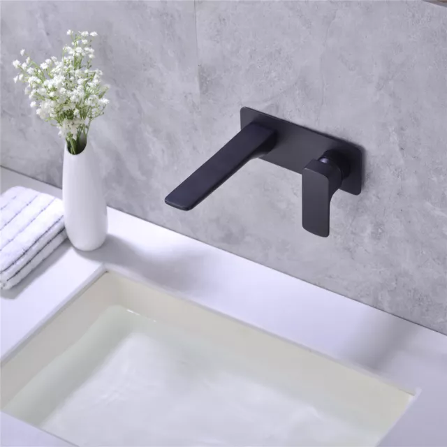 Solid Brass Bathroom Concealed Faucet Single Handle Sink Bath Basin Mixer Taps 2