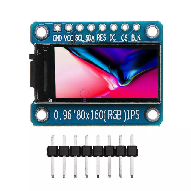 0.96'' Inch 80x160 IPS Full Color TFT LCD Display Module ST7735 SPI for Arduino