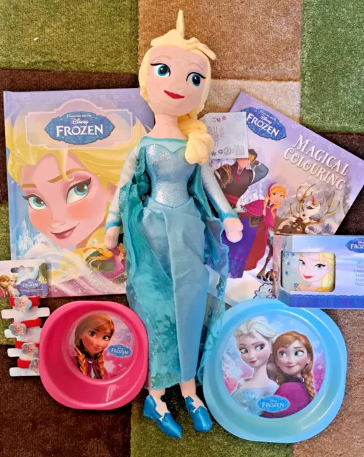 DISNEY FROZEN GIFT BUNDLE - Elsa plush, story book, colouring and more