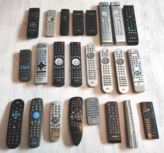 Bundle Joblot 24 Remote Control Controllers Tv Dvd Philips Lg Toshiba Panasonic