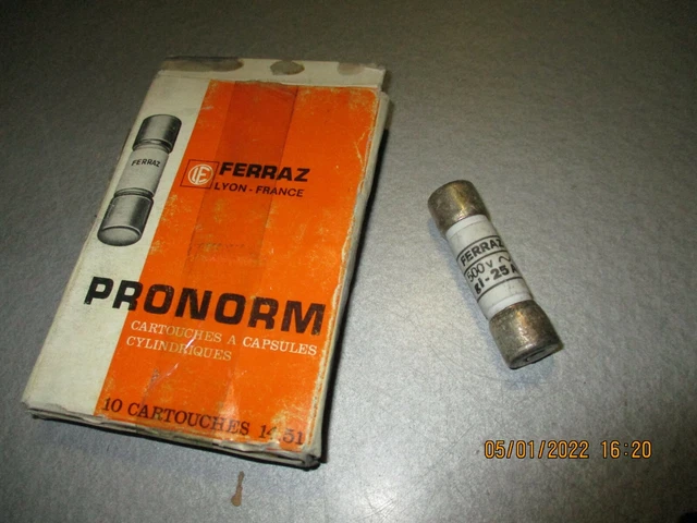 10x Ferraz Pronorm Sécurité 25A 500V 14 X 51 MM Neuf