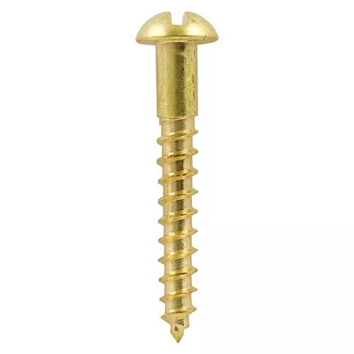 Solid Brass Screw Slotted ROUND Head Wood Screws 2mm - 4mm #2, #3, #4 #6 #8