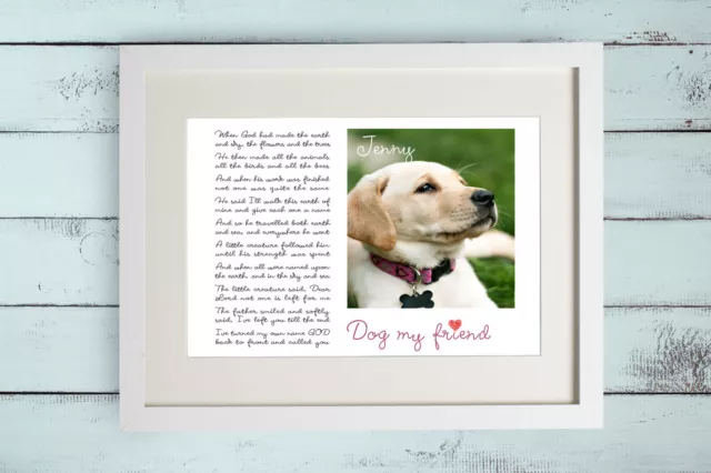 Personalisierter Haustier Hund Fotodruck Geschenk Tier in Erinnerung an Memorial besten Freund