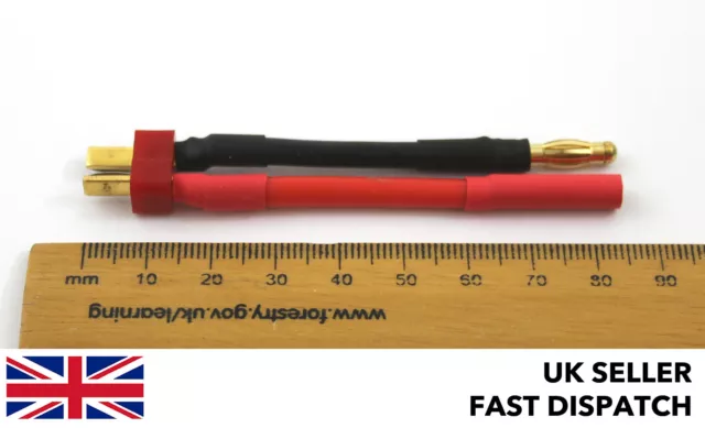 Deans Male to 4mm Banana/Bullet connectors plug/adaptor/cable/wire RC LiPo P2F