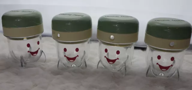 Baby Bullet Food Storage Replacement Jars with Lids Date Dial Lot of 4 Container