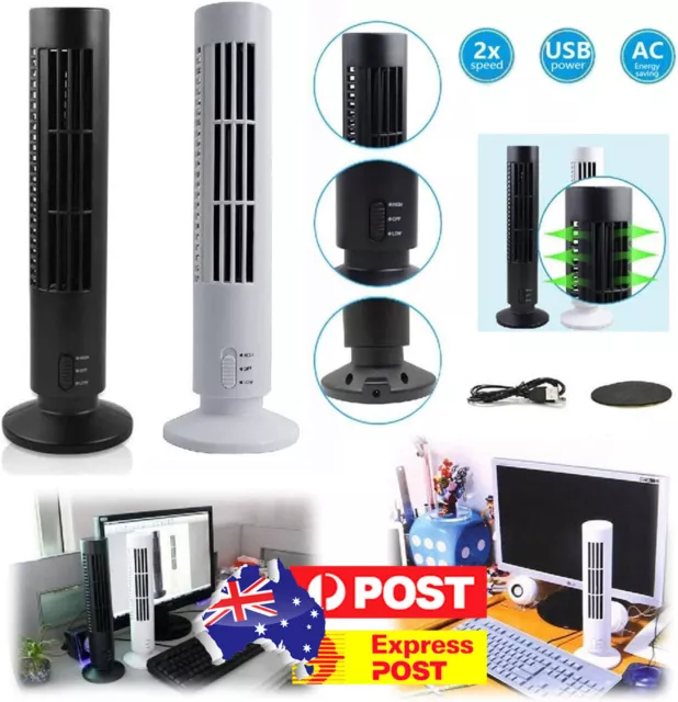 Tower Fan Oscillating Floor Fan Low Noise USB Bladeless Fan for Home Office