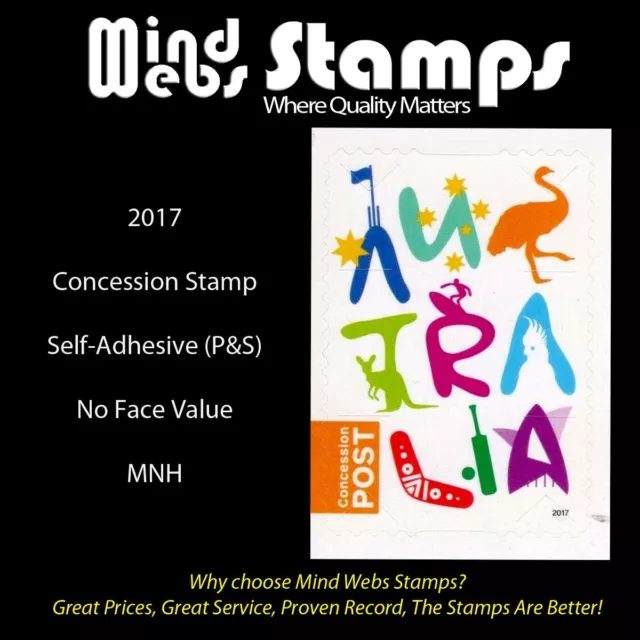 Australian Decimal Stamps 2017 Concession Booklet Stamp, Self-Adhesive, MNH