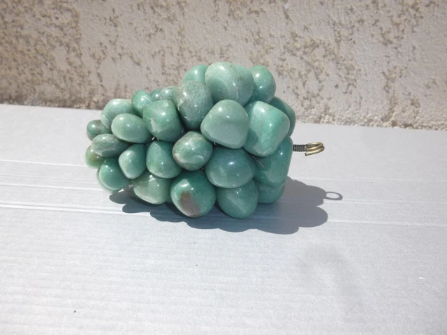 Grappe De Raisins Décorative Vintage En Jade Vert Et Métal - Lot De 5 Pièces, Style MCM Fabuleux