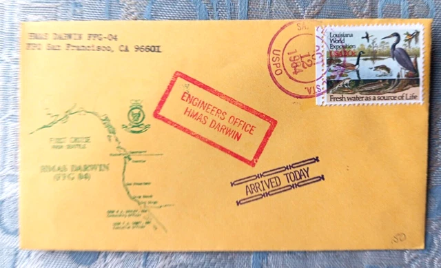 Naval Hmas Darwin Ffg-04 First Shakedown Cruise Seattle Washington 1984 Cover