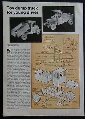 Camión de volteo modelo T con acción de vertido 1976 cómo construir planos juguete de madera