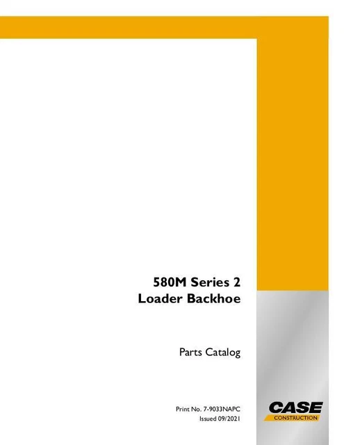Case 580M Series 2 Loader Backhoe Parts Catalog