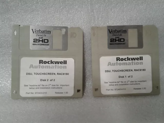 Rockwell Automation 972403-010 DSU Touchscreen RAC6180 Software - Lot of 2 Discs