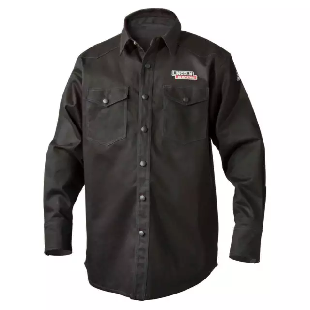 Lincoln Electric K3113 9 oz. FR Black Welding Shirt Large
