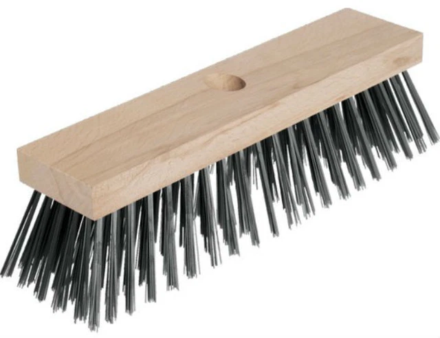Fil D'Acier Brosse Largeur 30cm x 70mm Balai en Acier de Corps Bois Traquer Trou