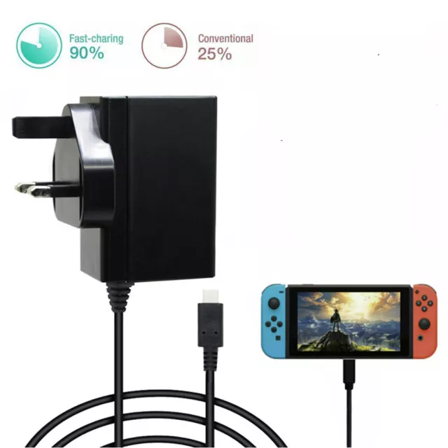 For Nintendo Switch Mains Adaptor / Adapter Charger Plug Fast Charging Power