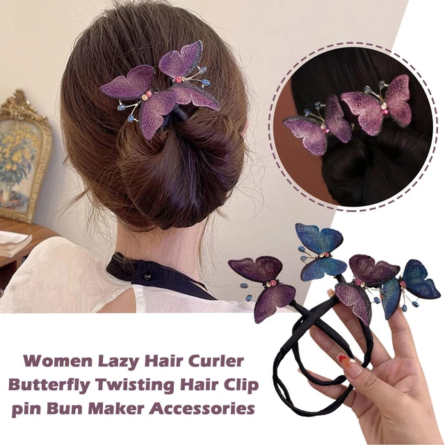 Women Lazy Hair Curler Butterfly Twisting Hair Clip pin Maker Accessories G1J4