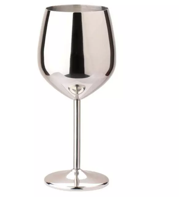 Stainless Steel Wine Glass 500ml Singlelayer Unbreakable Stemmed Cocktail Goblet