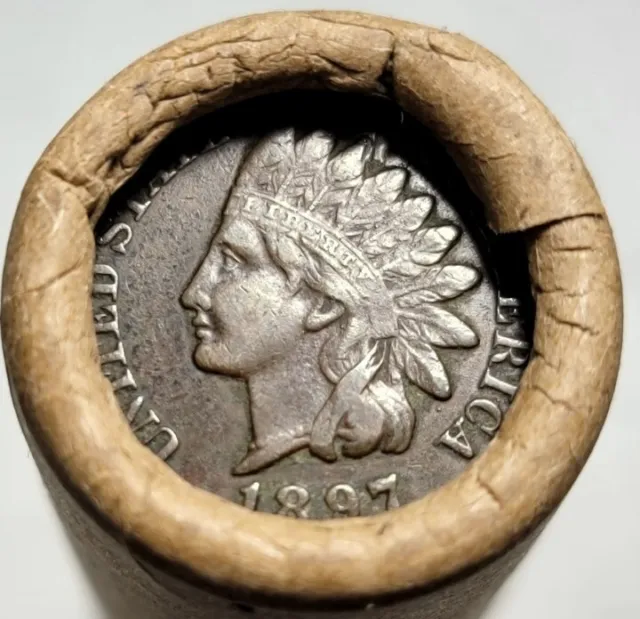 WHEAT PENNY ROLL UNSEARCHED Estate .Indian Head , Old Vintage Coin