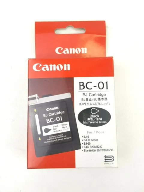 Canon Bc-01 Genuine Ink Cartridge Bj-5 Bj-10 Bj-20 Fax-B200 Fax-B220 Starwriter