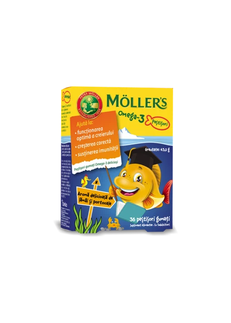 MOLLERS OMEGA 3 Fish Gummies Lemon Orange 36 Chewables Vitamin D Kids £ ...