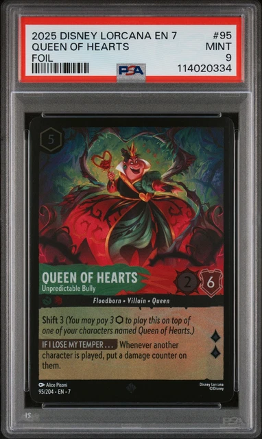 2025 DISNEY LORCANA En 7 Foil 95 Queen Of Hearts Unpredictable Bully 2025-disney-lorcana-en-7-foil-95-queen-of-hearts-unpredictable-bully