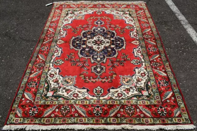 4'4 x 6'6 S Antique Vintage Tribal Caucasian Hand Knotted Oriental Wool Area Rug