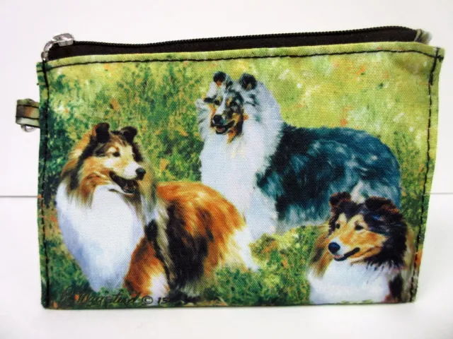 New Sheltie Shetland Sheepdog Dog Zippered Pouch By Artist Ruth Maystead