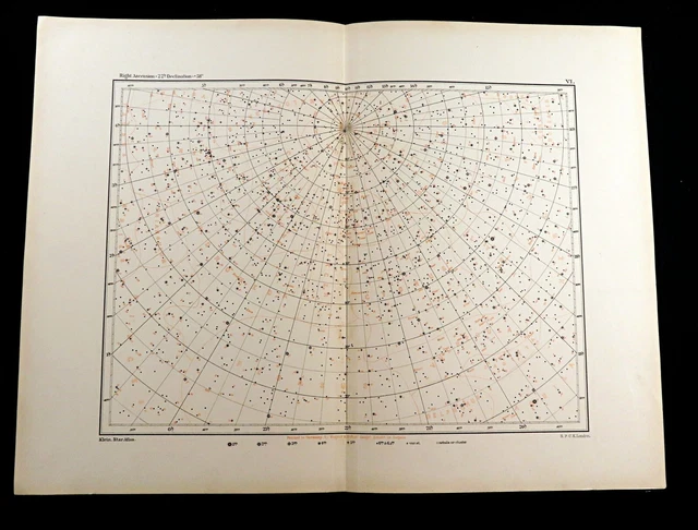 Celestial Map Star Chart Andromeda Pegasus Perseus Astronomy Antique 1893
