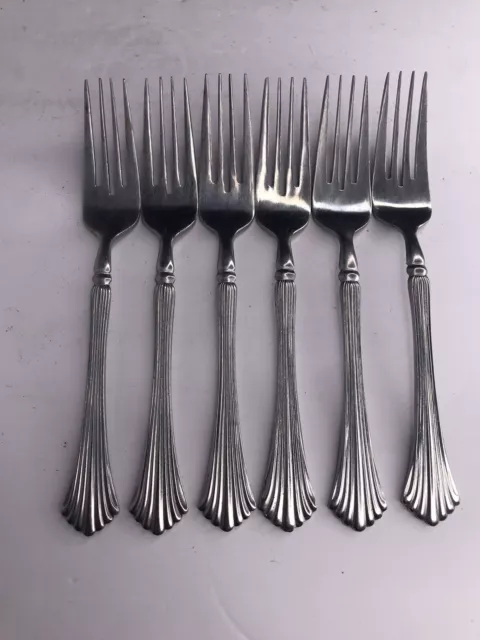 Stanley Roberts DRAMA Stainless Rogers Co Place Fork Lot (6) Dinner Flatware