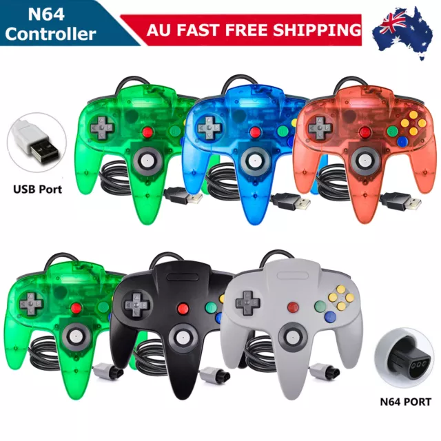 Wired N64 Controller USB Remote Gamepad Joystick For Nintendo 64 N64 Game System