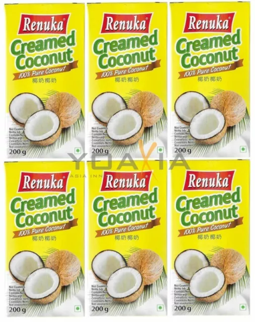 [6x 200g] Crema di cocco pura Renuka 100% crema di cocco