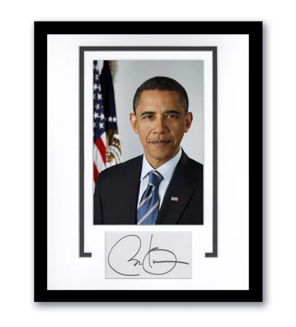 Barack Obama Autographed Signed 11x14 Framed Hope Photo USA President ACOA