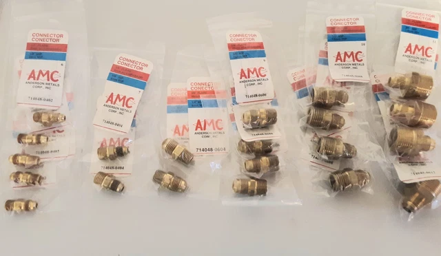 Connector Brass FLARE X MIP Mix lot of 21 Brass Anderson Metals 6 sizes