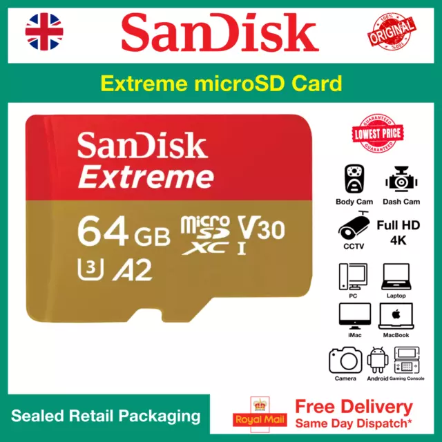 SanDisk Extreme 64GB microSDXC Card for Mobile Gaming, 170MB/s, Class 10 UHS-I