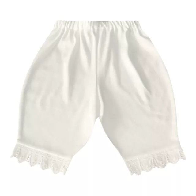 Victorian Baby Bloomer Organic Cotton White Lace Diaper Cover Short Petti Pant